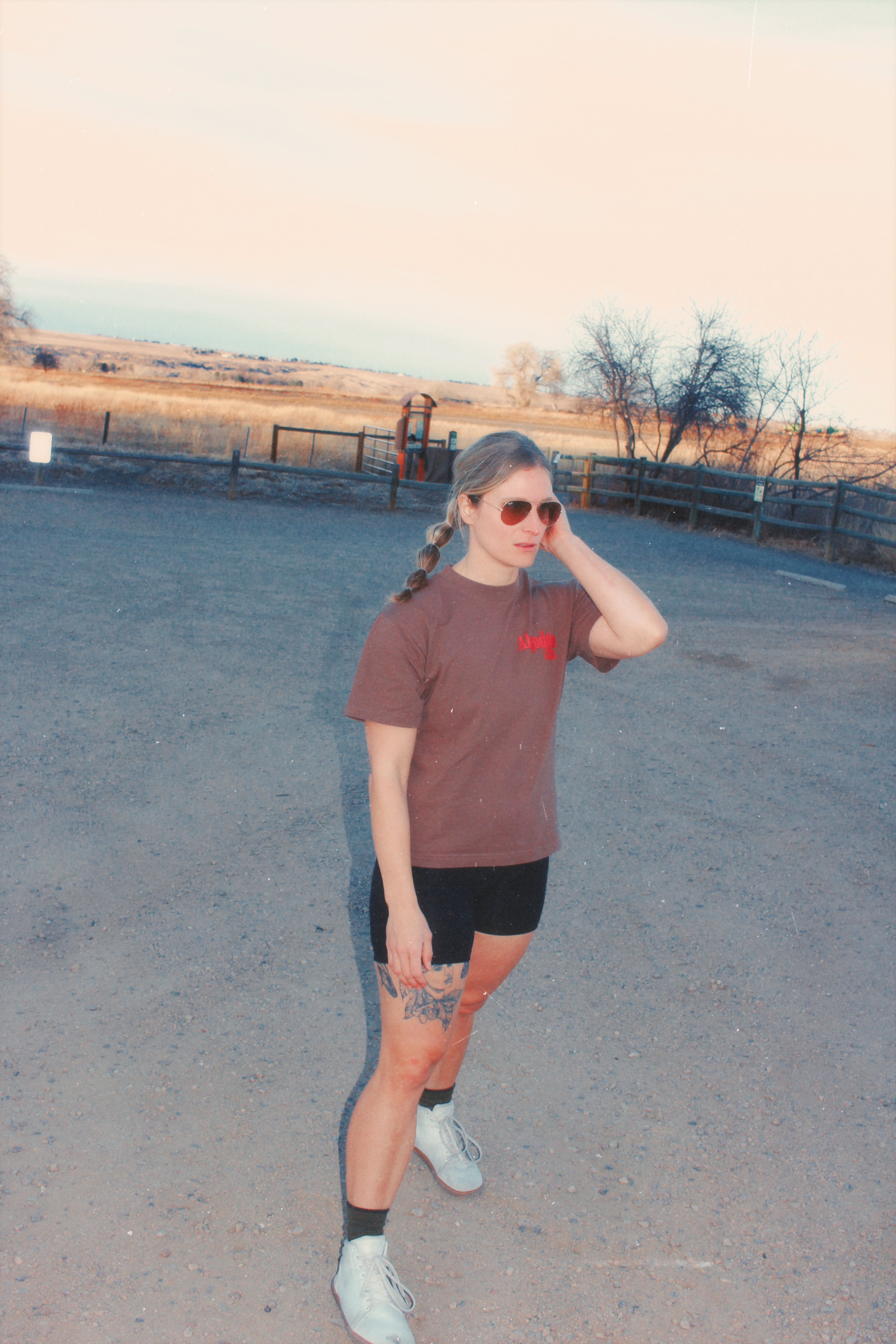 Algodón Cropped T-Shirt Cycling Jersey - Chocolate