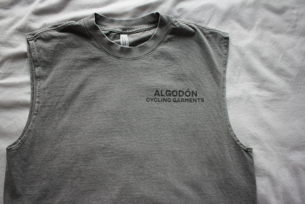 Algodón Cropped Muscle Cycling T-Shirt Jersey - Faded Black