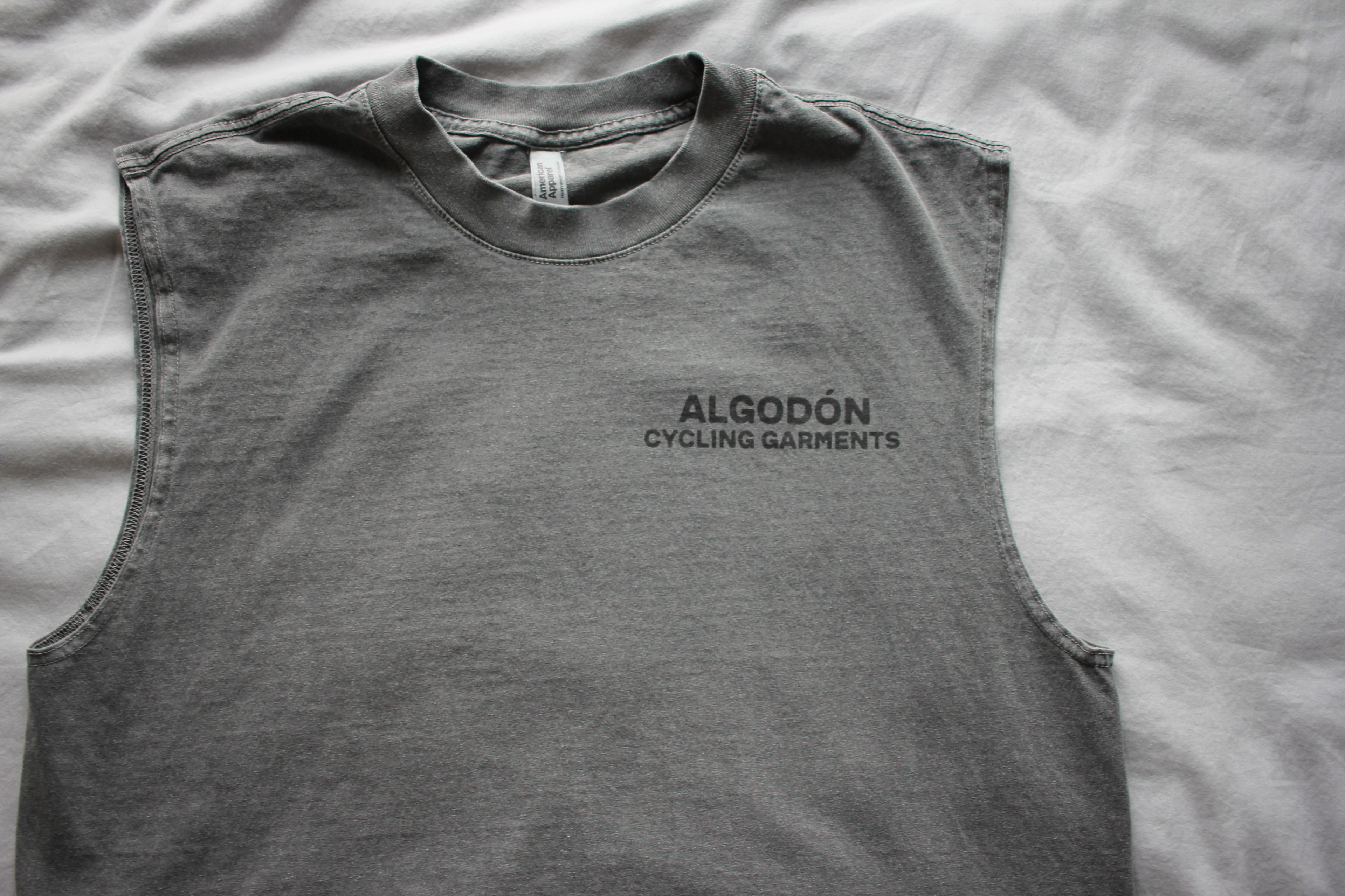 Algodón Cropped Muscle Cycling T-Shirt Jersey - Faded Black