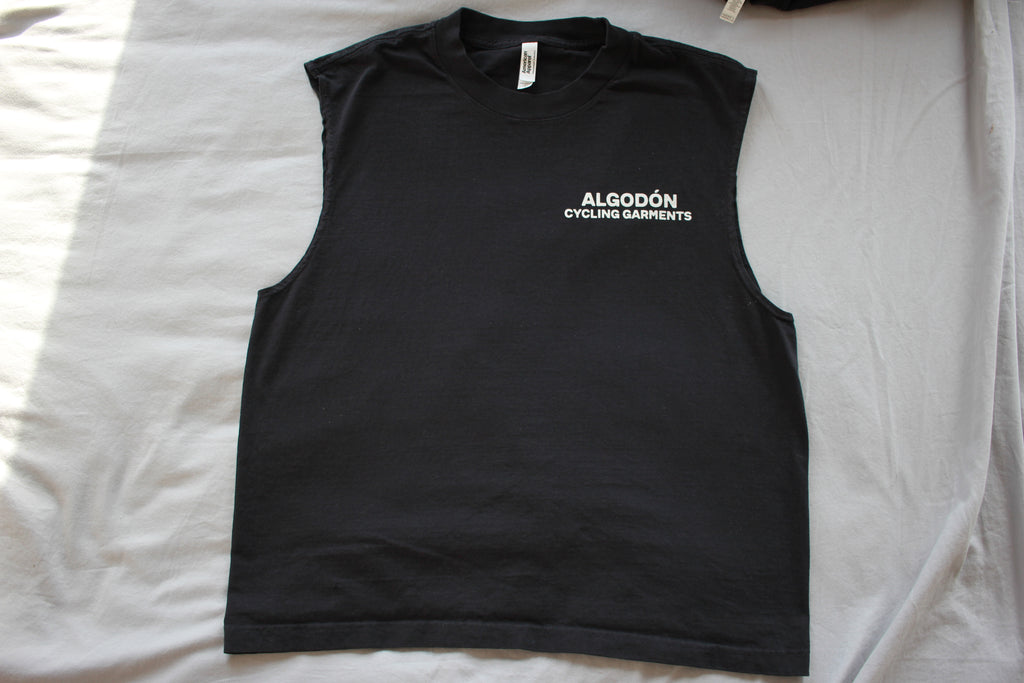Algodón Cropped Muscle Cycling T-Shirt - Black