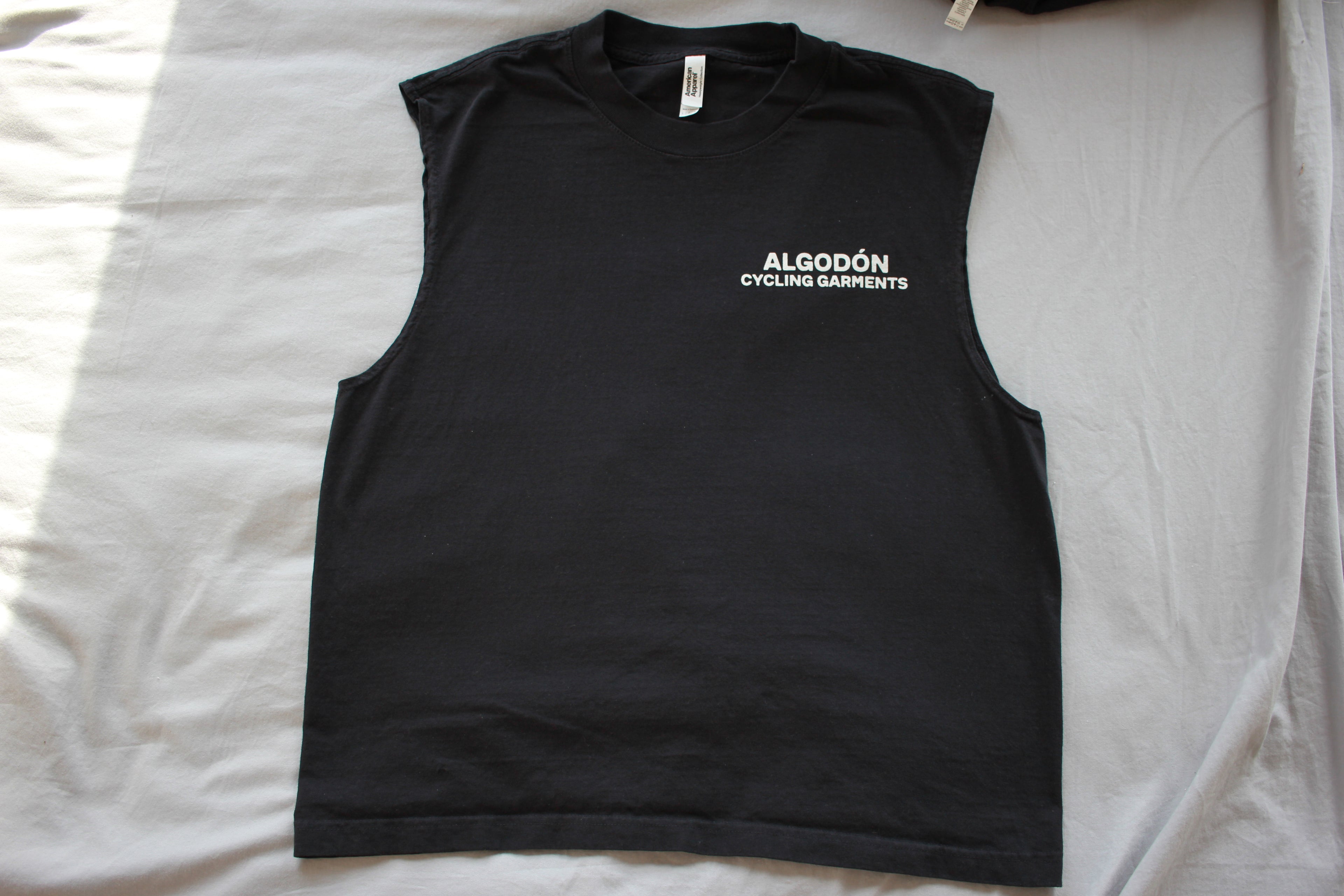 Algodón Cropped Muscle Cycling T-Shirt - Black