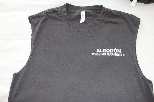 Algodón Cropped Muscle Cycling T-Shirt - Black