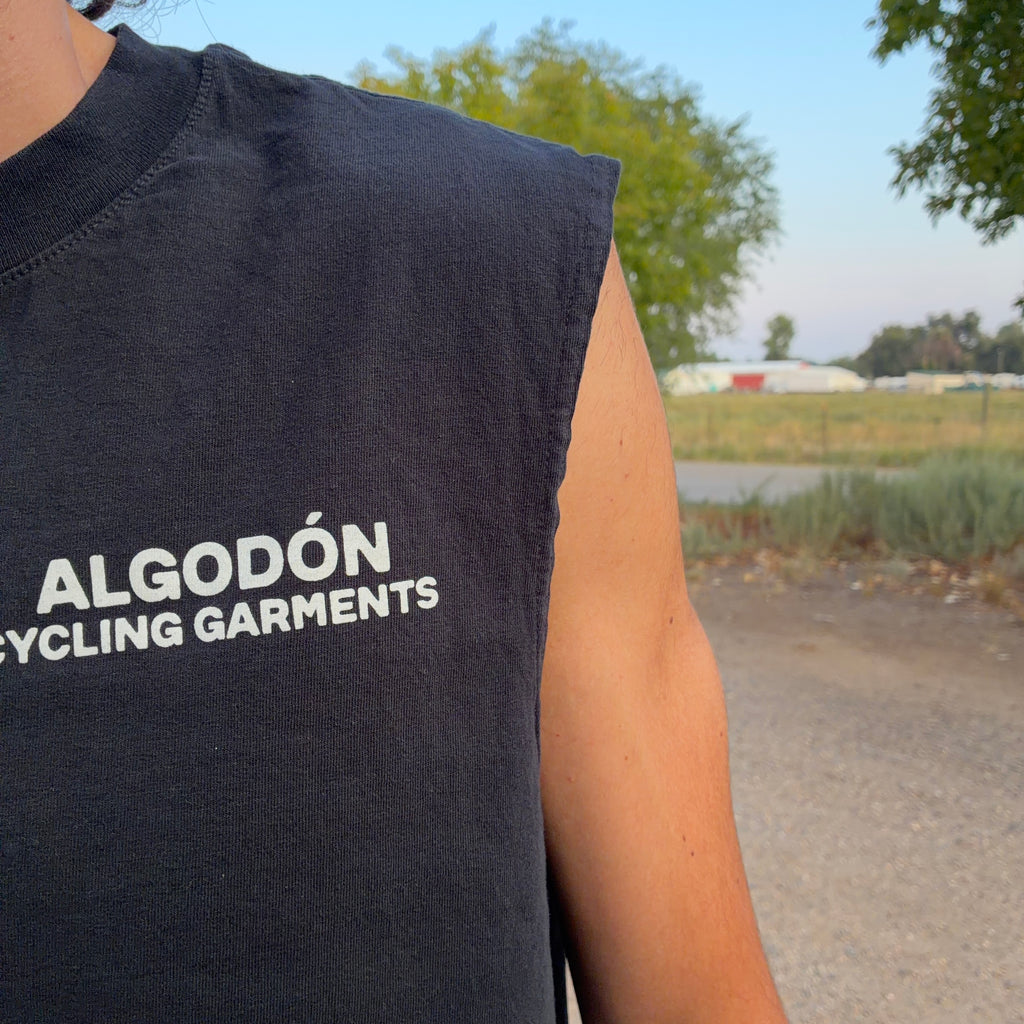 Algodón Cropped Muscle Cycling T-Shirt Jersey - Black