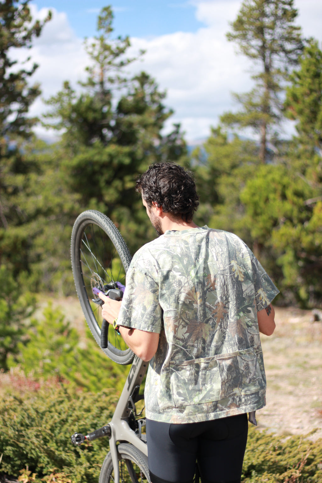 Algodón Graphic T-Shirt Cycling Jersey - Wood Camo