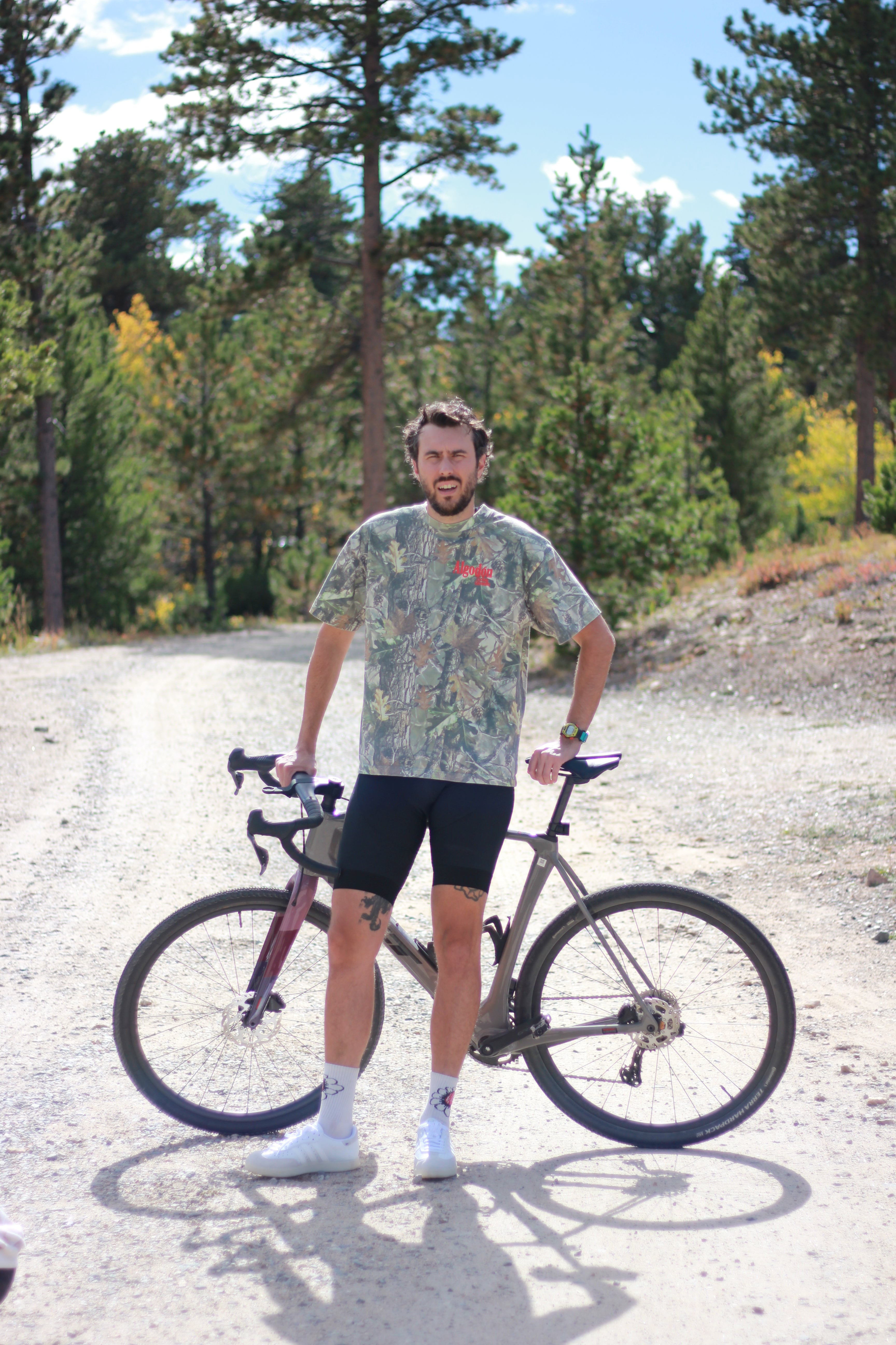 Algodón T-Shirt Cycling Jersey - Wood Camo