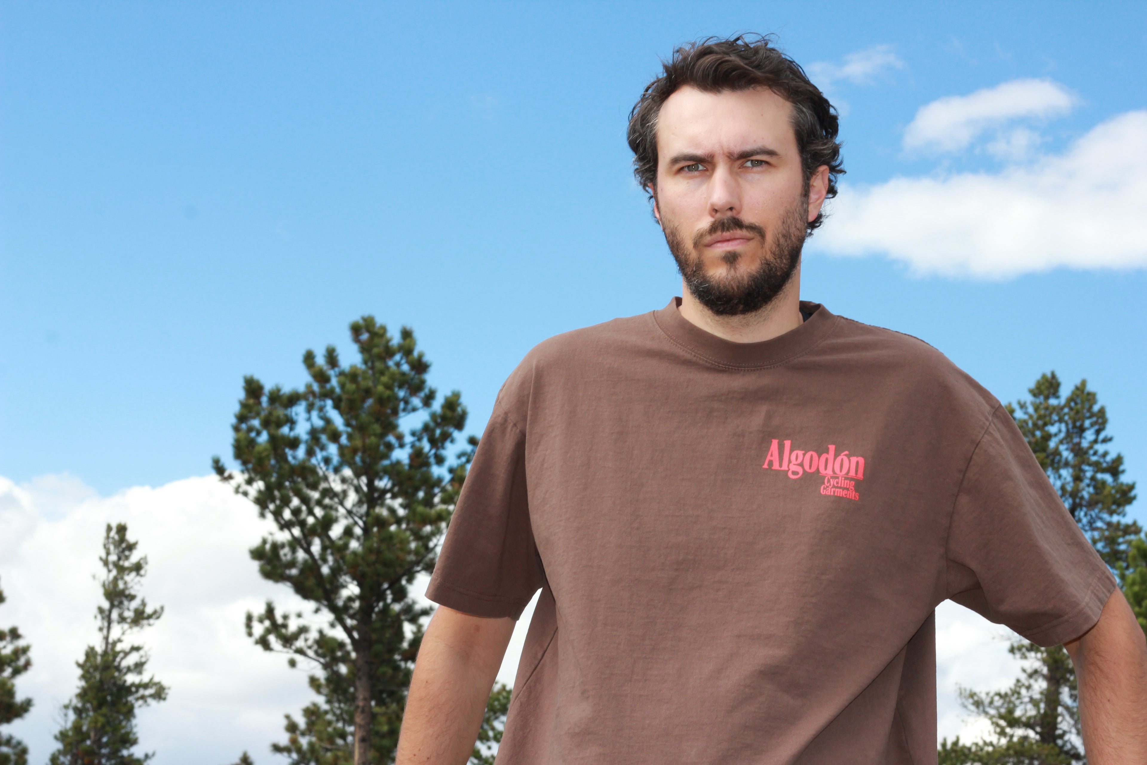 Algodón Cropped T-Shirt Cycling Jersey - Chocolate