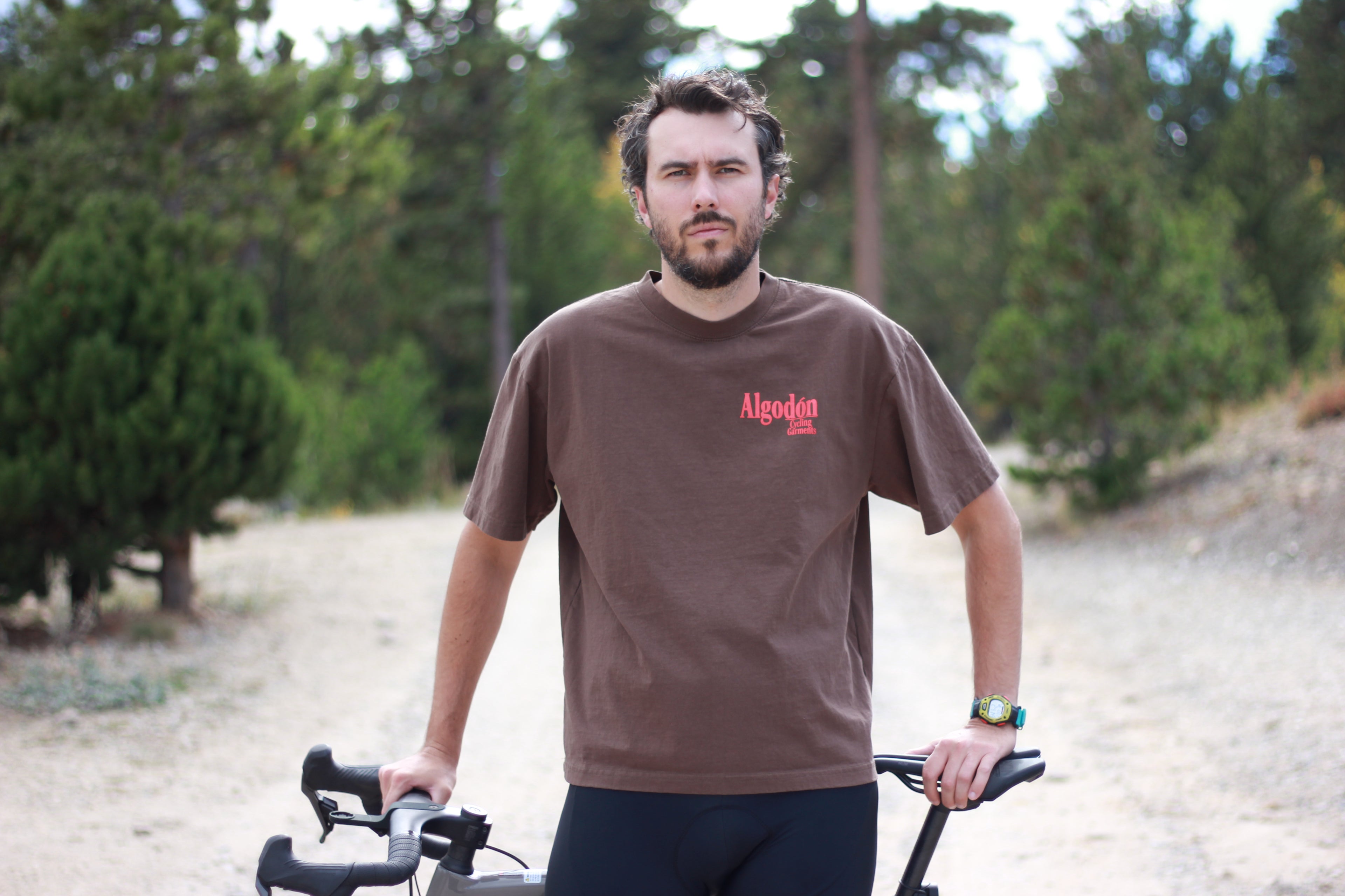 Algodón Graphic Cropped T-Shirt Cycling Jersey - Chocolate