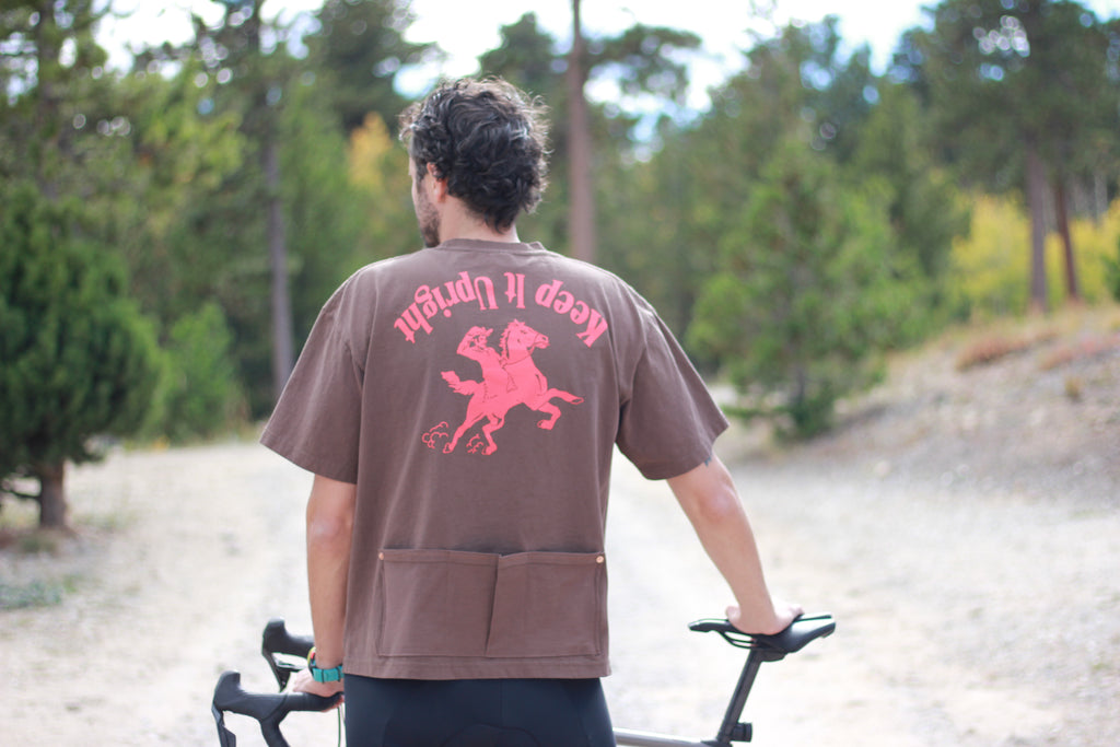 Algodón Graphic Cropped T-Shirt Cycling Jersey - Chocolate