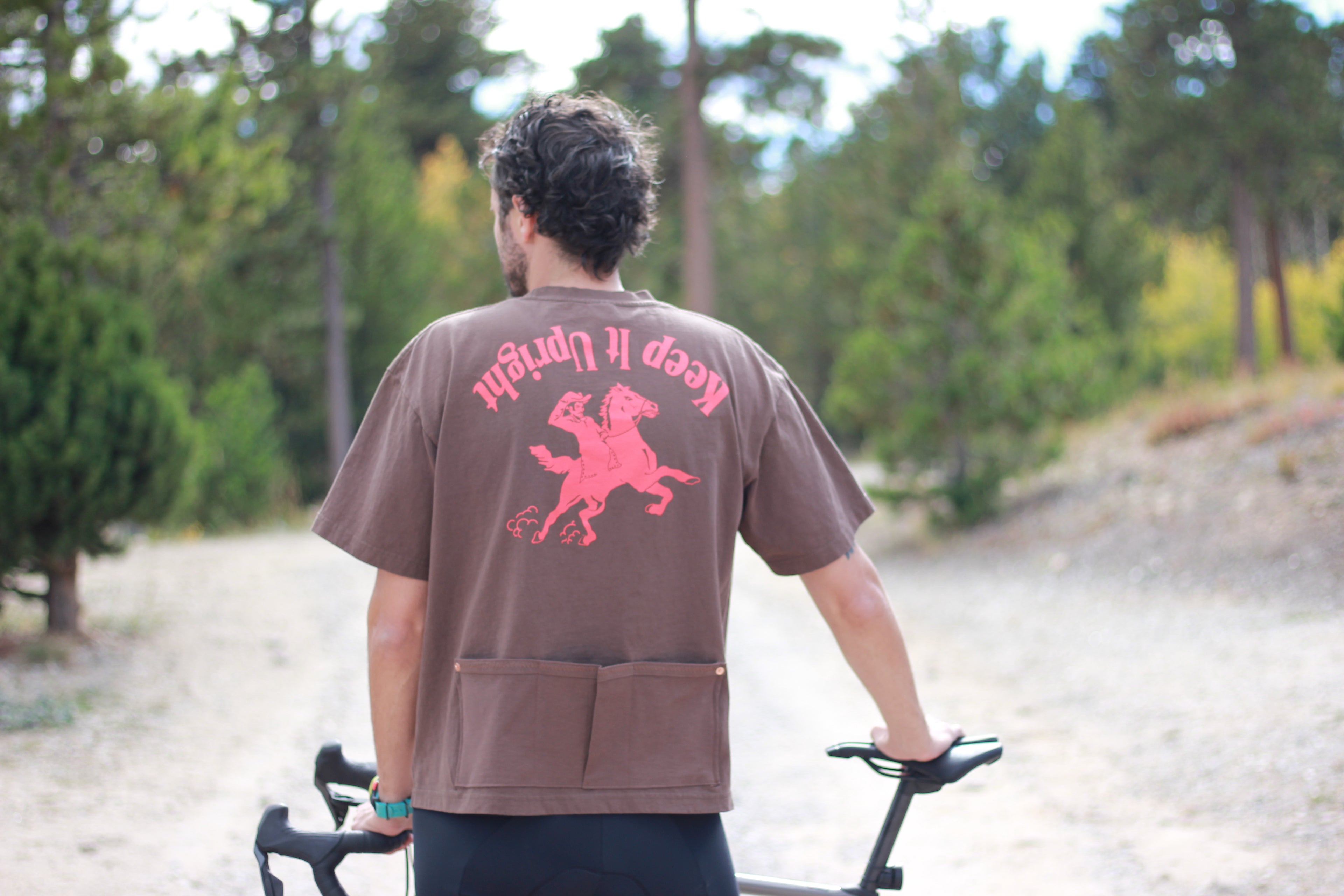 Algodón Graphic Cropped T-Shirt Cycling Jersey - Chocolate