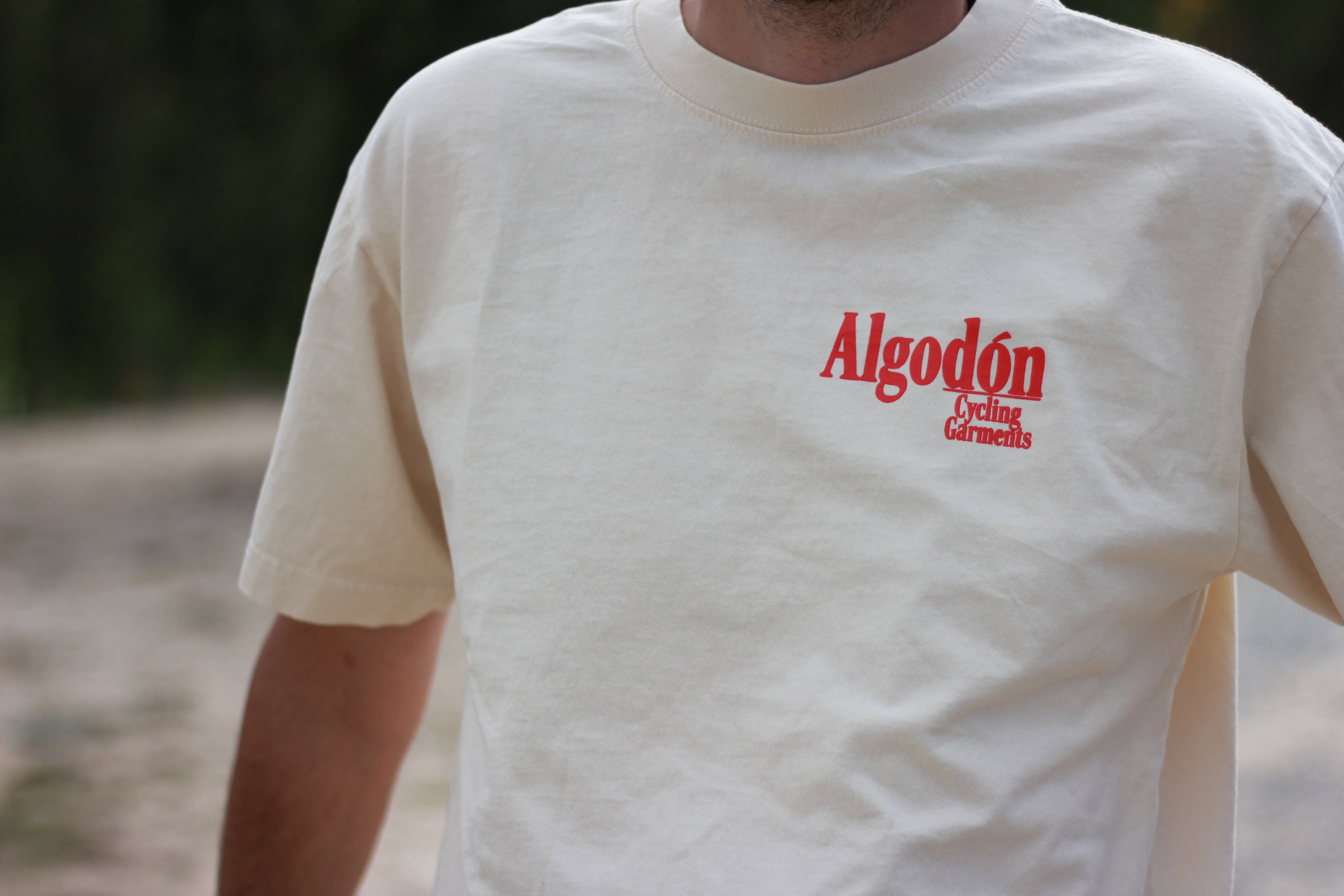 Algodón T-Shirt Cycling Jersey - Off White