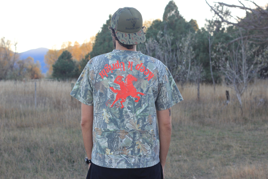 Algodón Graphic T-Shirt Cycling Jersey - Wood Camo