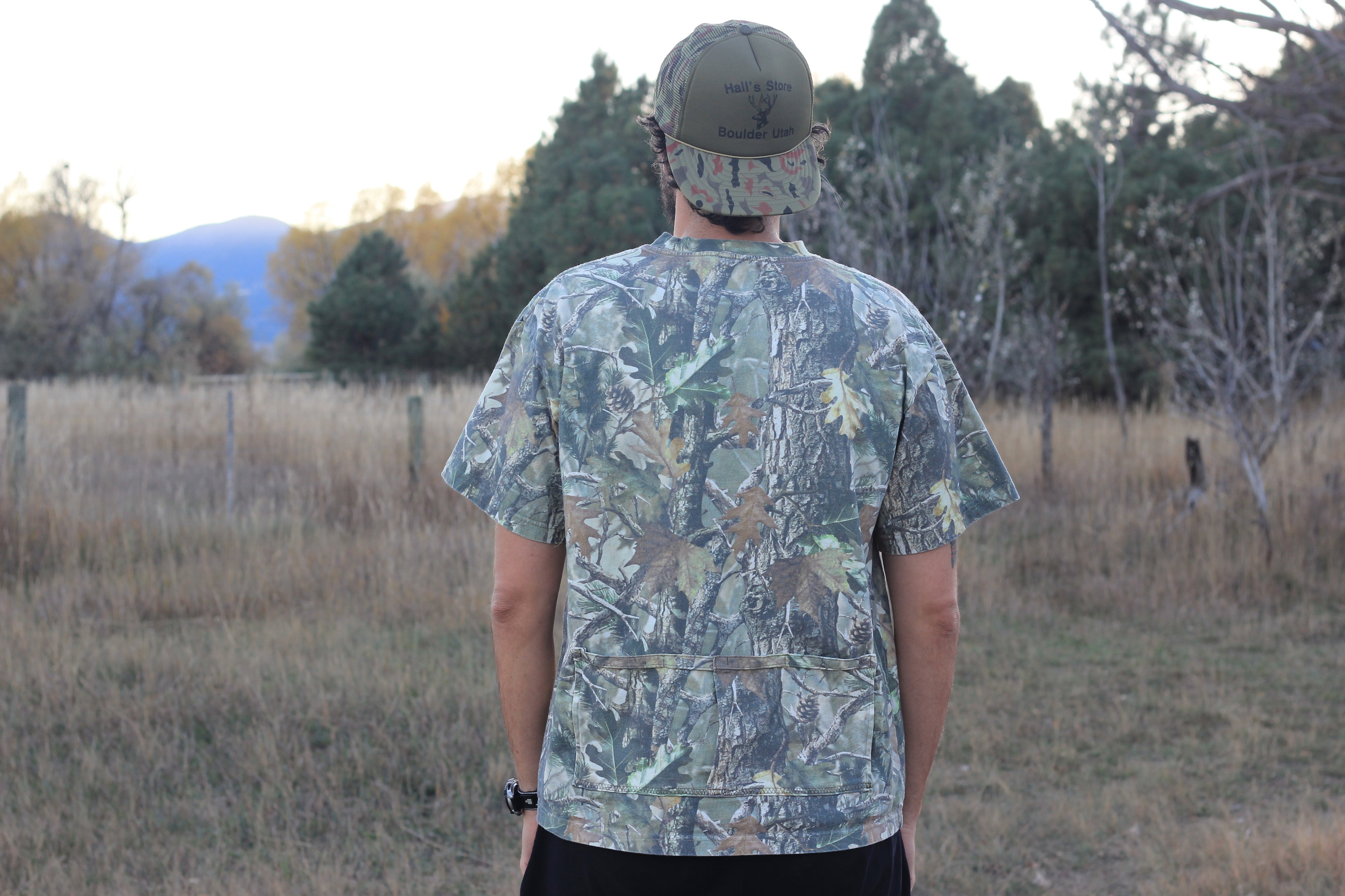 Algodón T-Shirt Cycling Jersey - Wood Camo