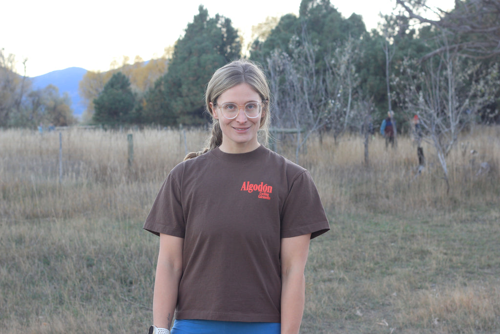 Algodón Cropped T-Shirt Cycling Jersey - Chocolate