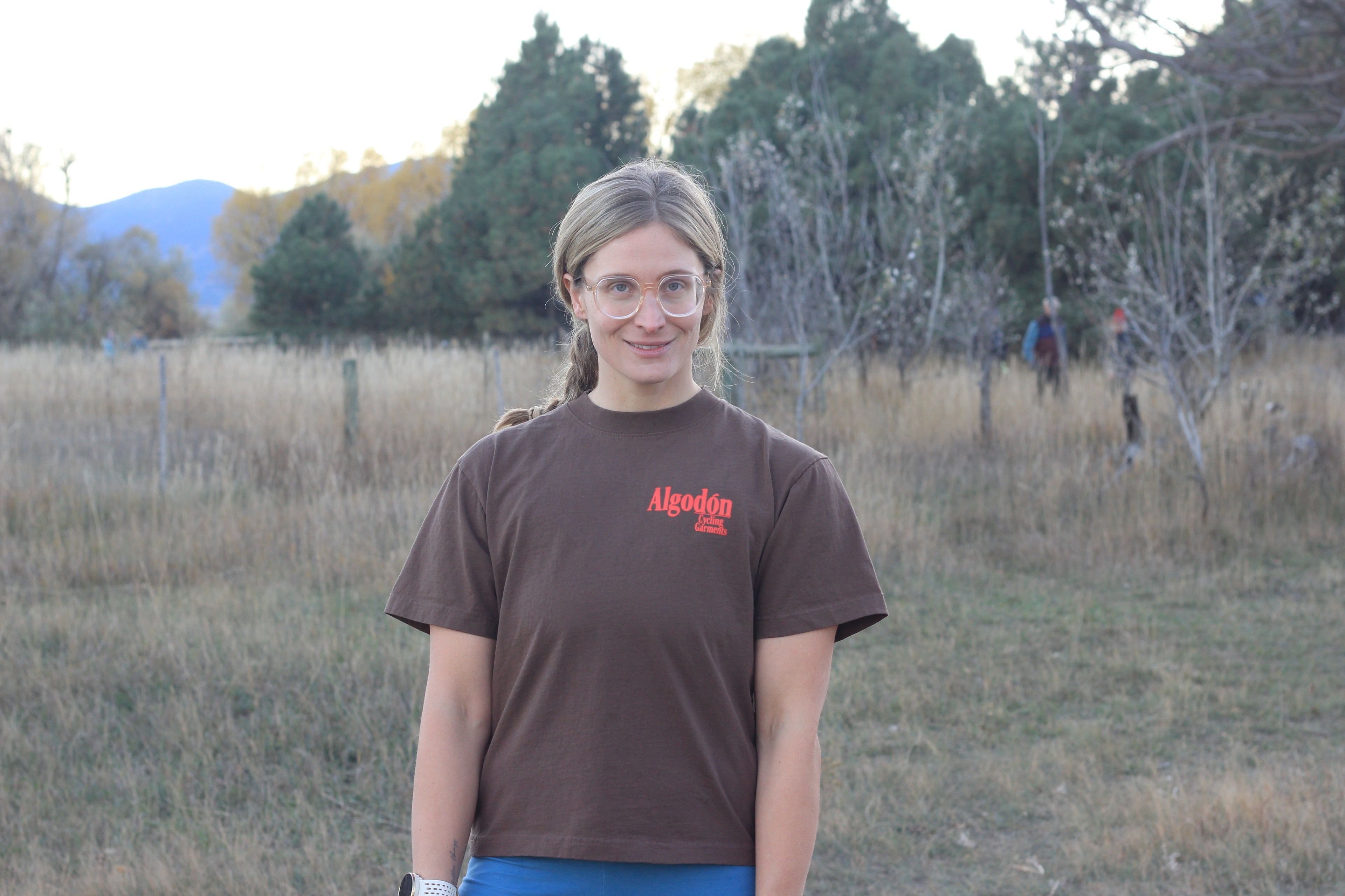 Algodón Cropped T-Shirt Cycling Jersey - Chocolate